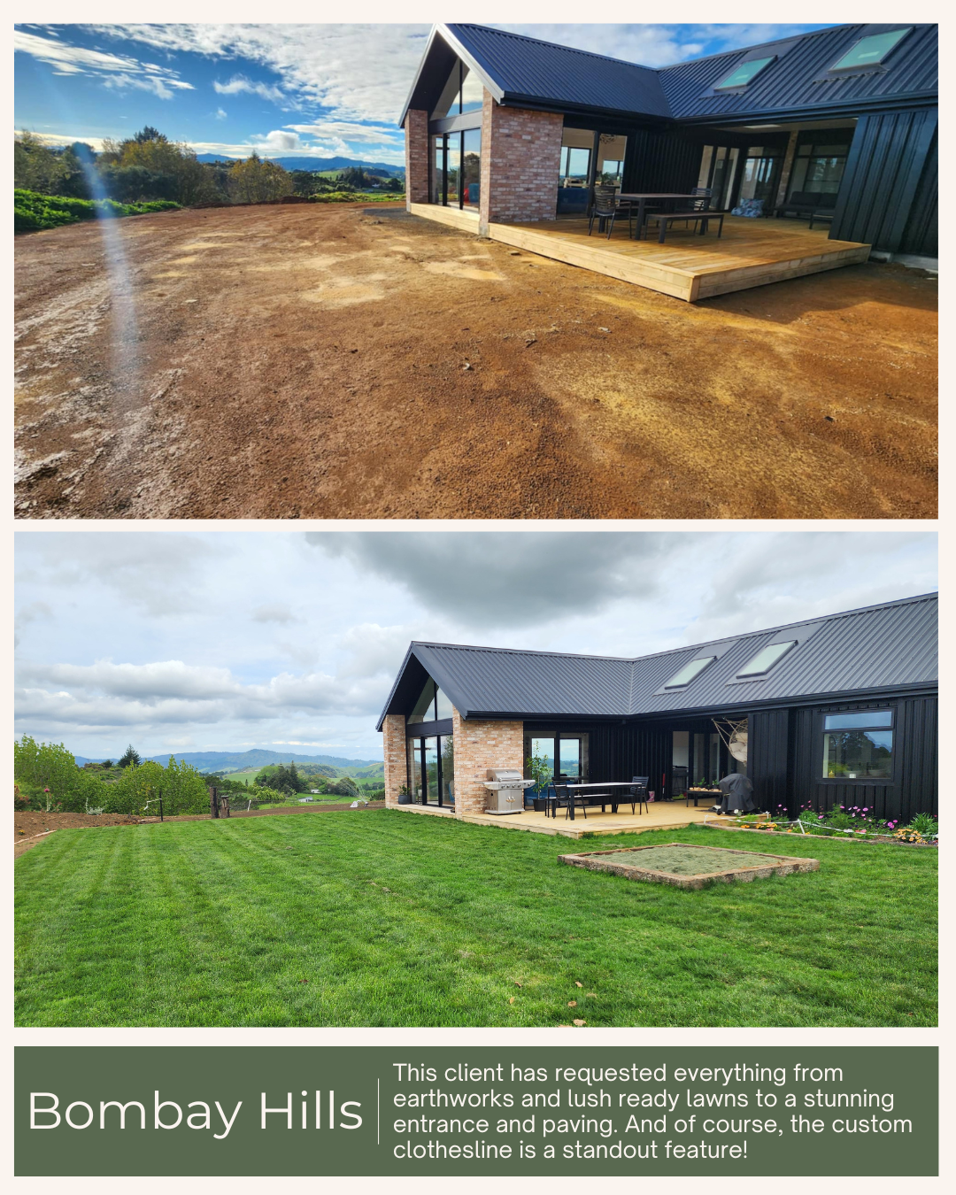 Before and after grass garden